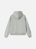 DAXUEN light grey marl oversized graffiti doodle zip hoodie