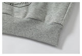 DAXUEN light grey marl oversized graffiti doodle zip hoodie
