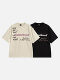 DAXUEN Graffiti print crewneck t-shirt in beige and black