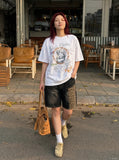 DAXUEN Oversized T-shirt with graffiti print