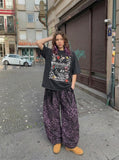 DAXUEN Oversized skull print short-sleeved T-shirt — model photo