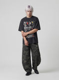 DAXUEN Oversized skull print short-sleeved T-shirt — model photo