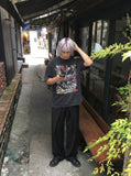 DAXUEN Oversized skull print short-sleeved T-shirt — model photo