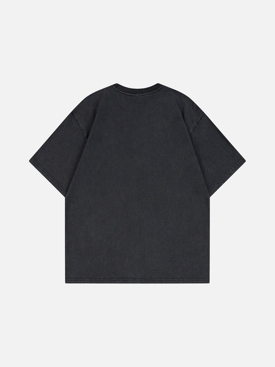 DAXUEN Oversized skull print short-sleeved T-shirt