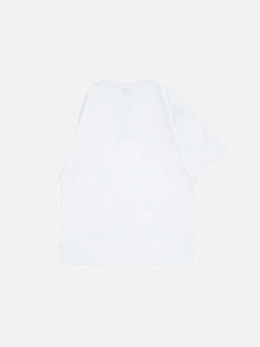 DAXUEN Oversized skull print short-sleeved T-shirt