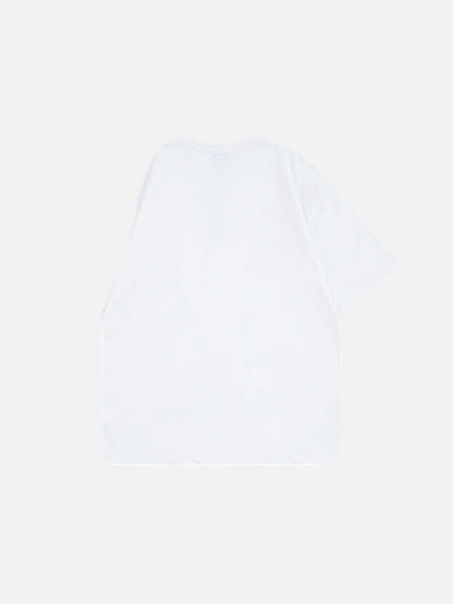 DAXUEN Oversized skull print short-sleeved T-shirt