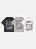 DAXUEN Oversized skull print short-sleeved T-shirt