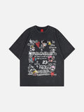 DAXUEN Oversized skull print short-sleeved T-shirt
