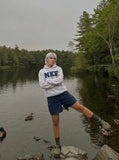 DAXUEN Pullover hoodie with graphic text and kangaroo pocket — model photo