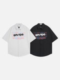 DAXUEN Short-sleeved button-up shirt with graphic print