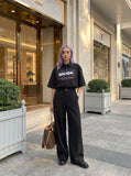 DAXUEN Short-sleeved button-up shirt with graphic print — model photo