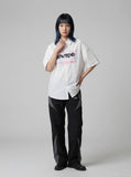 DAXUEN Short-sleeved button-up shirt with graphic print — model photo