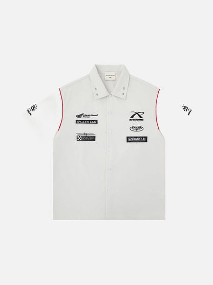 DAXUEN Short-sleeved button-up shirt with graphic prints