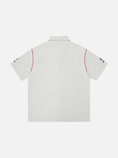 DAXUEN Short-sleeved button-up shirt with graphic prints
