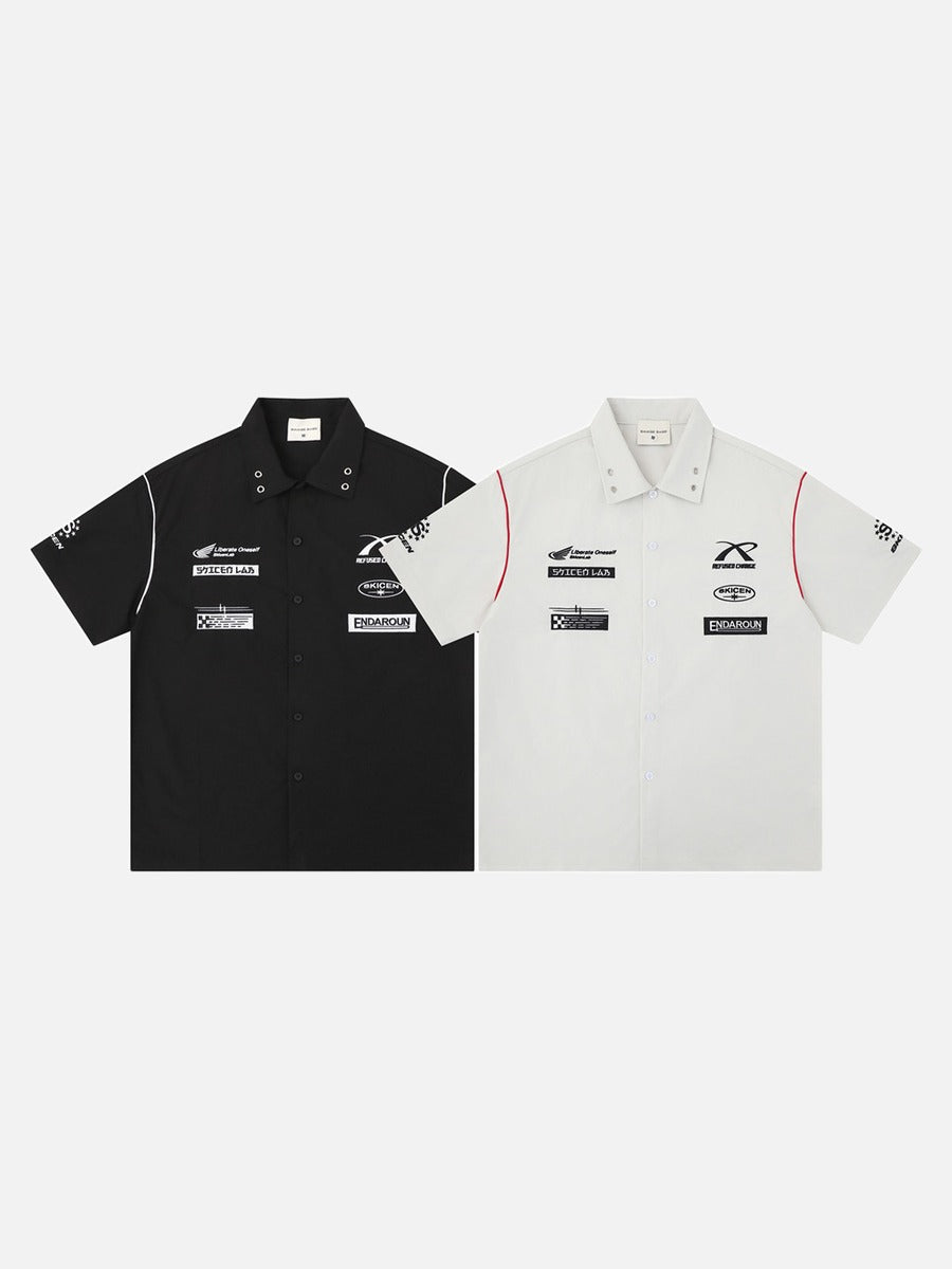 DAXUEN Short-sleeved button-up shirt with graphic prints