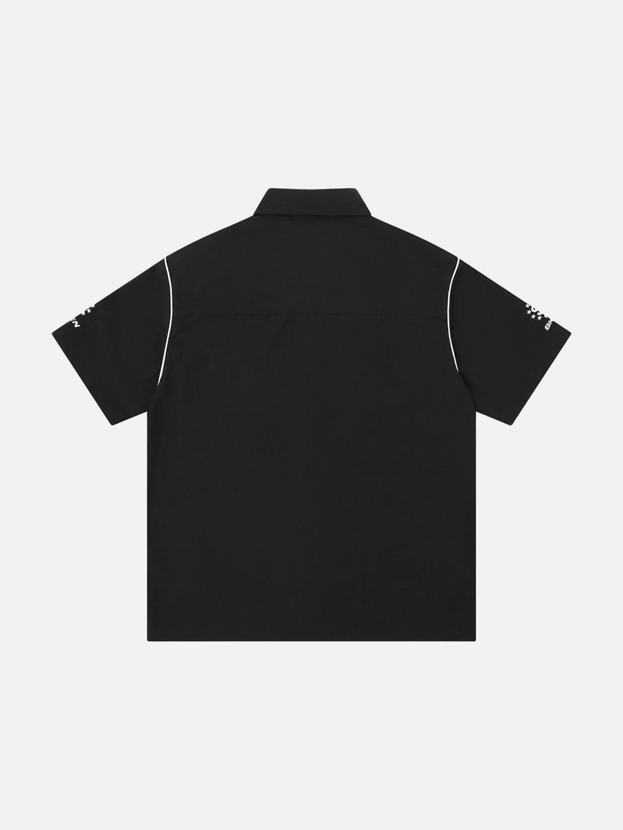 DAXUEN Short-sleeved button-up shirt with graphic prints