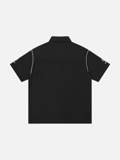DAXUEN Short-sleeved button-up shirt with graphic prints