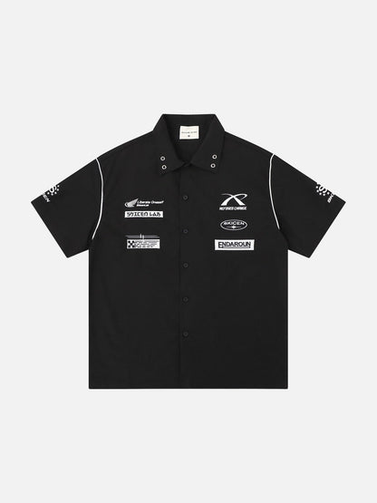 DAXUEN Short-sleeved button-up shirt with graphic prints