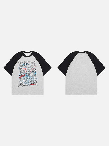 DAXUEN Graphic T-shirt with dog and cat illustrations