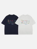 DAXUEN Flecked fabric t-shirt with embroidered graphic