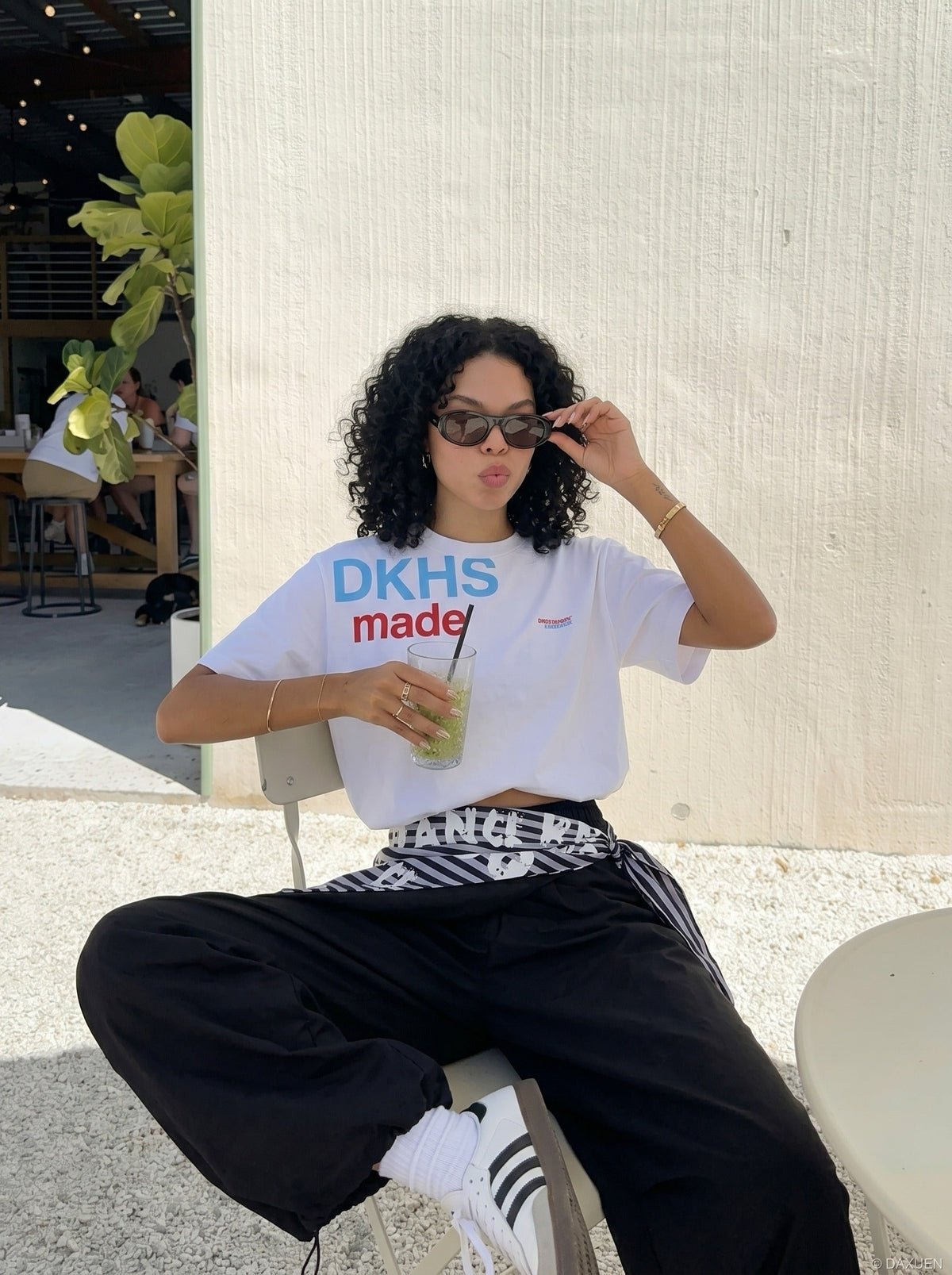 DAXUEN DAXUEN Graphic-Heavy Relaxed Fit T-Shirt — model photo