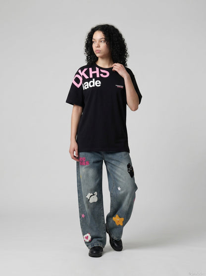 DAXUEN DAXUEN Graphic-Heavy Relaxed Fit T-Shirt — model photo