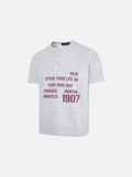DAXUEN Short-sleeve Henley T-shirt with graphic design