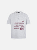 DAXUEN Short-sleeve Henley T-shirt with graphic design