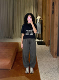 DAXUEN Short-sleeve Henley T-shirt with graphic design — model photo