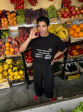 DAXUEN Short-sleeve Henley T-shirt with graphic design — model photo