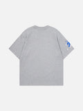 DAXUEN Graphic oversized T-shirt in white and grey marl