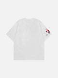 DAXUEN Graphic oversized T-shirt in white and grey marl