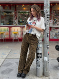 DAXUEN Graphic oversized T-shirt in white and grey marl — model photo