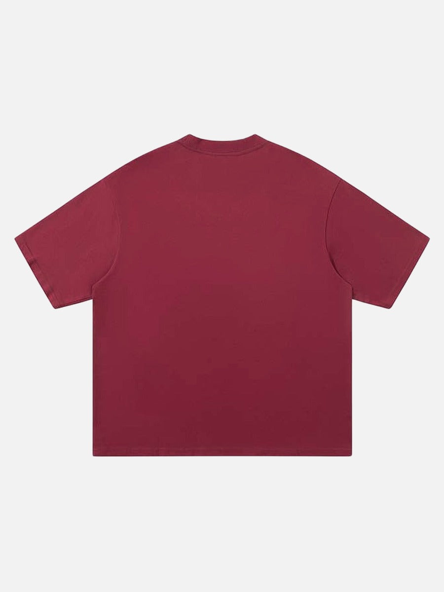 DAXUEN Oversized graphic t-shirt in black grey and maroon