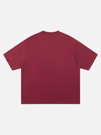 DAXUEN Oversized graphic t-shirt in black grey and maroon