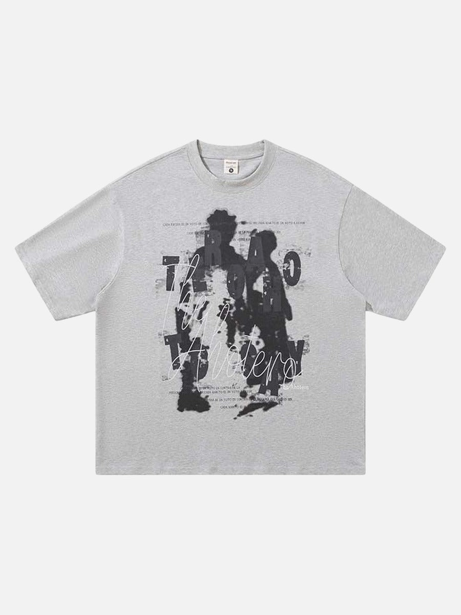 DAXUEN Oversized graphic t-shirt in black grey and maroon