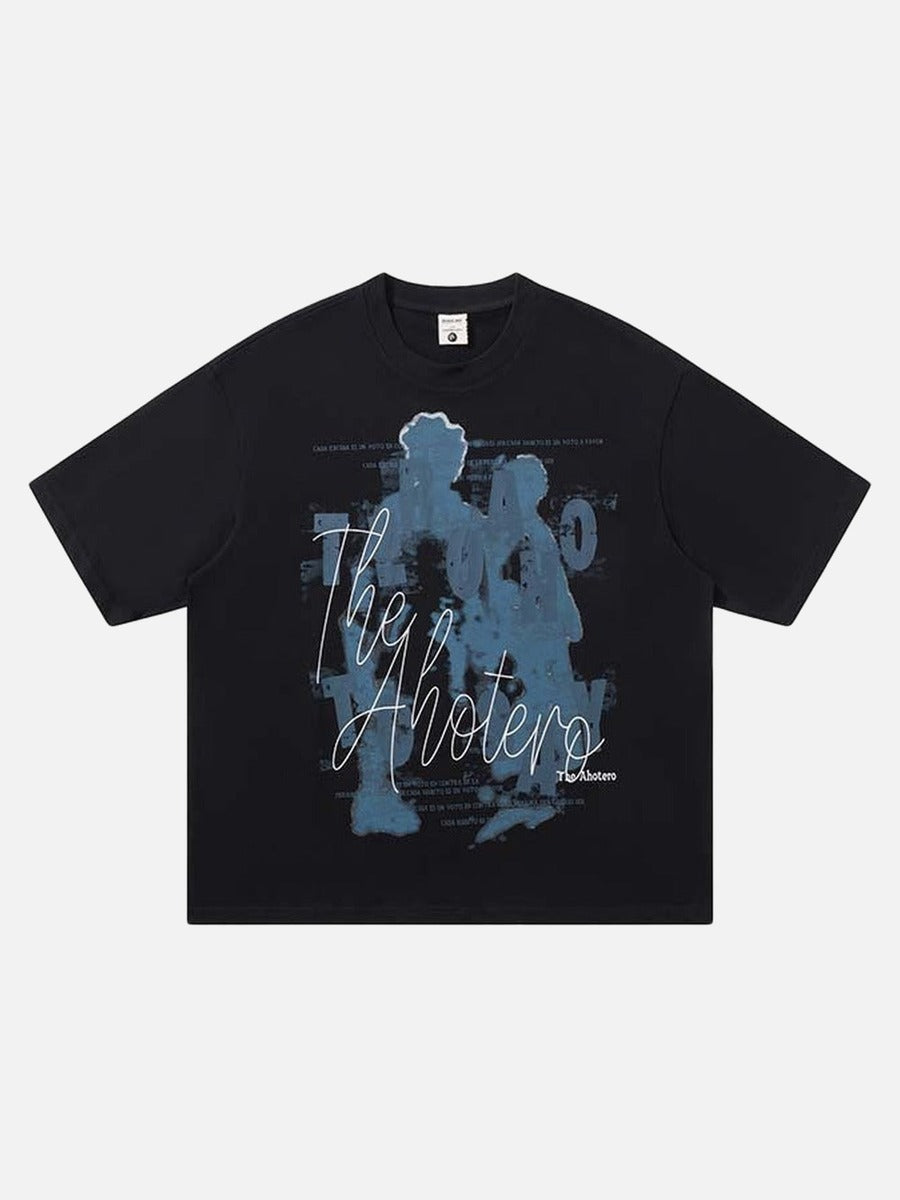 DAXUEN Oversized graphic t-shirt in black grey and maroon