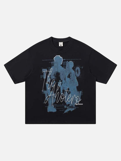 DAXUEN Oversized graphic t-shirt in black grey and maroon