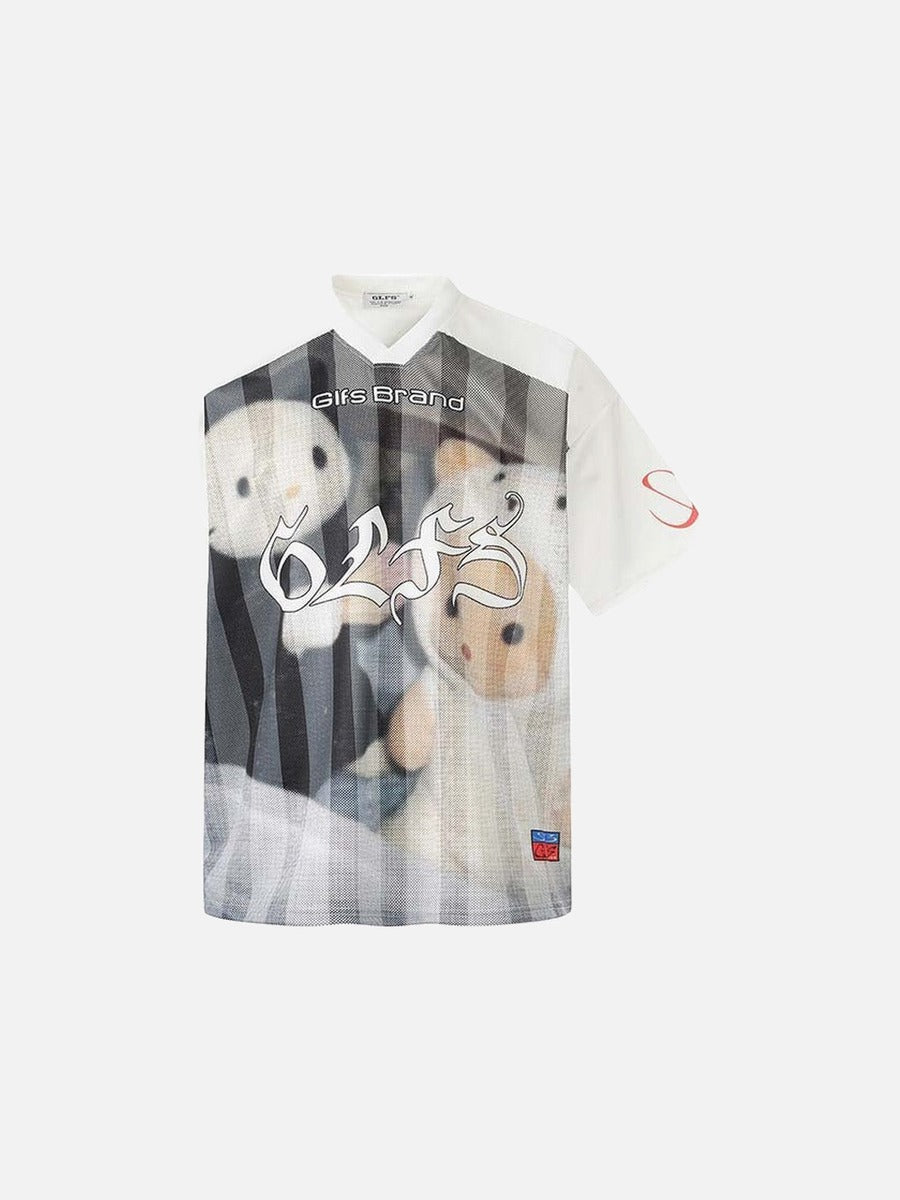 DAXUEN Oversized short-sleeved graphic t-shirt with cartoon print