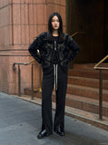 DAXUEN Black oversized graphic T-shirt and wide-leg pants