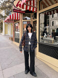DAXUEN Black oversized graphic T-shirt and wide-leg pants — model photo