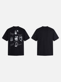 DAXUEN Black short-sleeved graphic t-shirt
