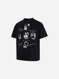 DAXUEN Black short-sleeved graphic t-shirt