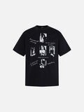 DAXUEN Black short-sleeved graphic t-shirt
