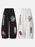 DAXUEN Graphic print wide leg sweatpants in black and white