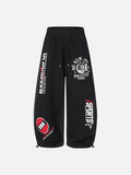 DAXUEN Graphic print wide leg sweatpants in black and white