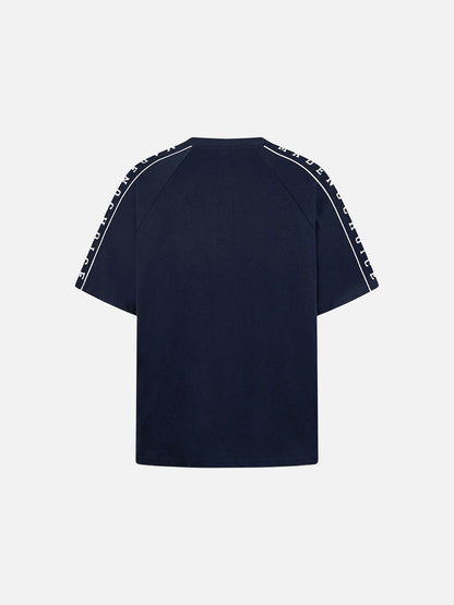 DAXUEN Graphic raglan crew neck t-shirt with text prints