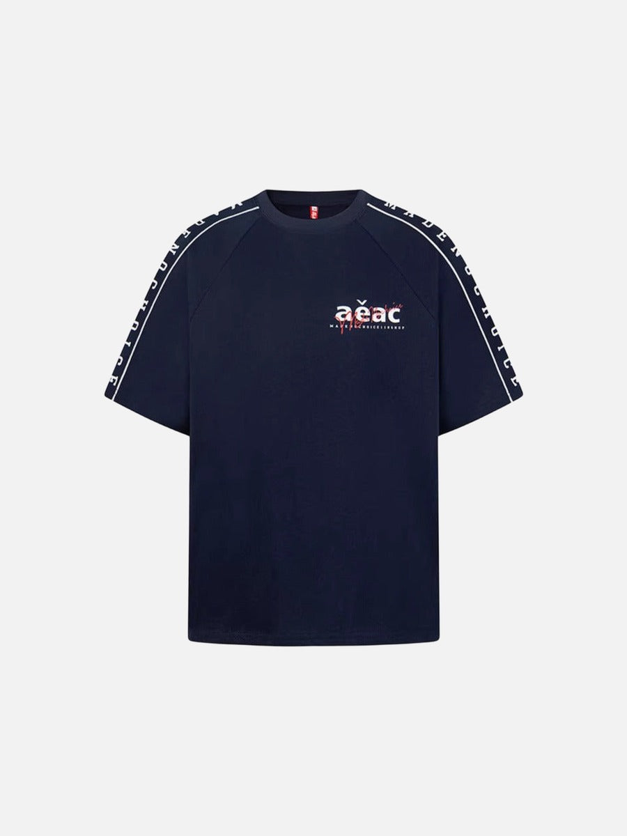 DAXUEN Graphic raglan crew neck t-shirt with text prints