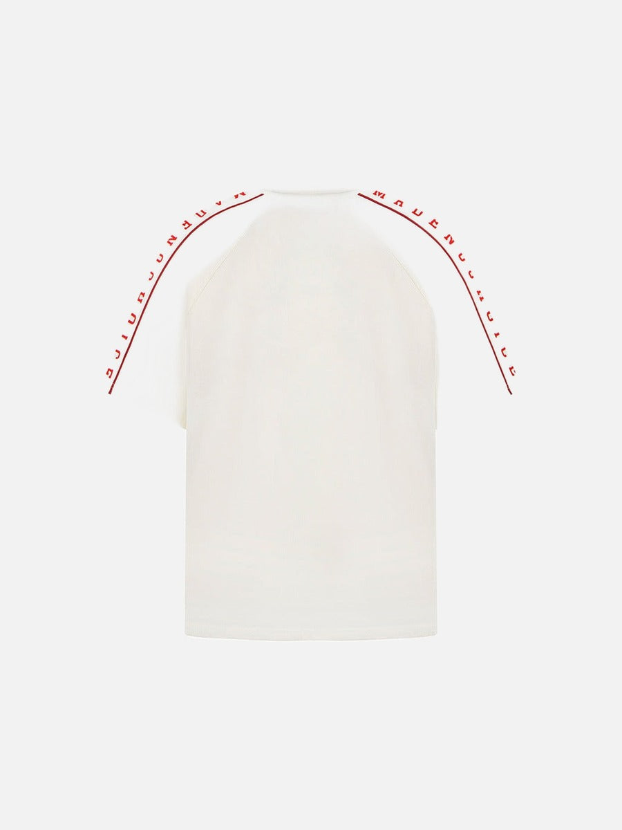 DAXUEN Graphic raglan crew neck t-shirt with text prints