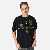 DAXUEN Graphic raglan t-shirt with distressed print — model photo